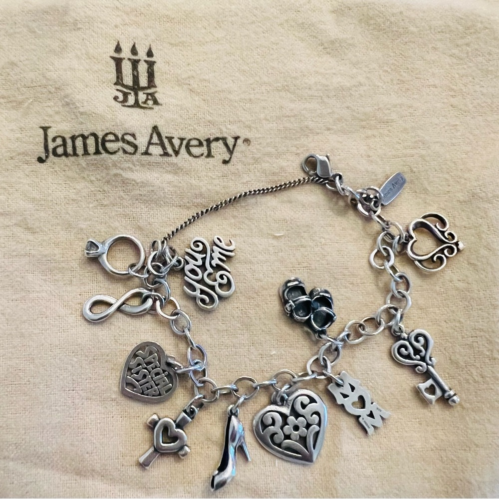 James Avery Charm bracelet with 11 charms.